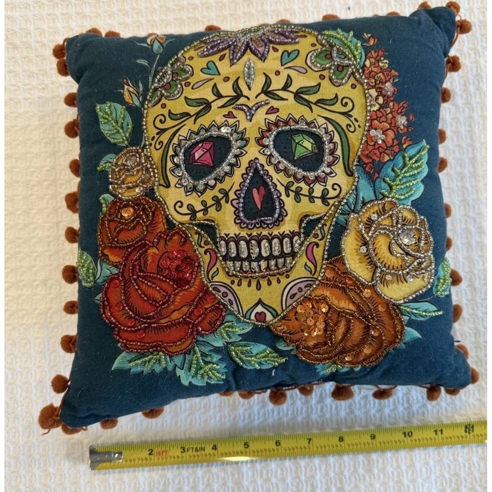 Mortar & Bone Halloween Sugar Skulls Day of the Dead Beaded 12